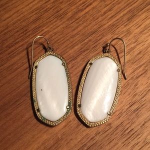 White and gold Kendra Scott earrings